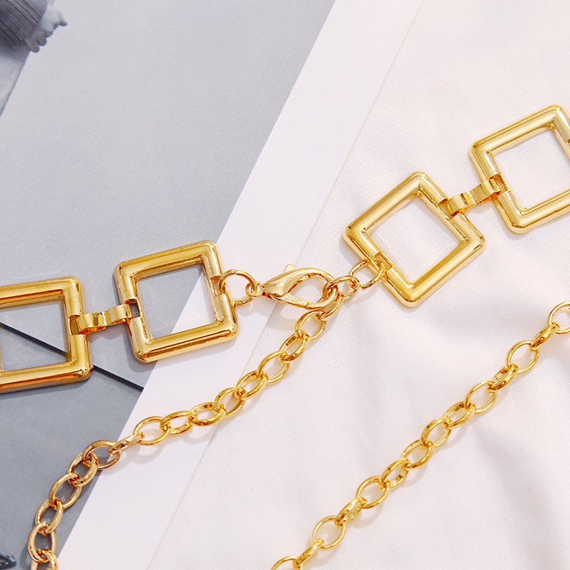Gold Square Link Waist Chain