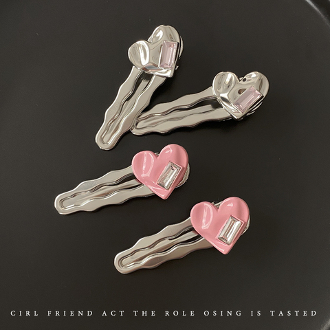 Silver Glossy Side Hair Clips for Women