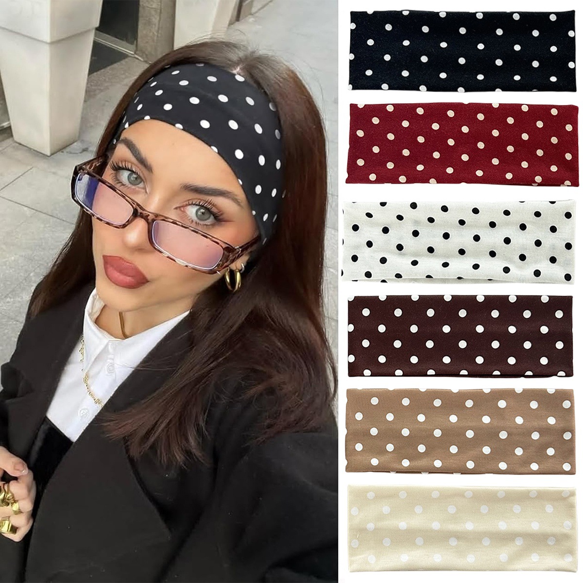 Polka Dot Yoga Elastic Hair Band