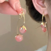 Sweet Pink Cherry Tassel Earrings