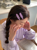 Spring Fruit Print No-Bend Hair Clips Cherry Grape Peach Side Barrettes