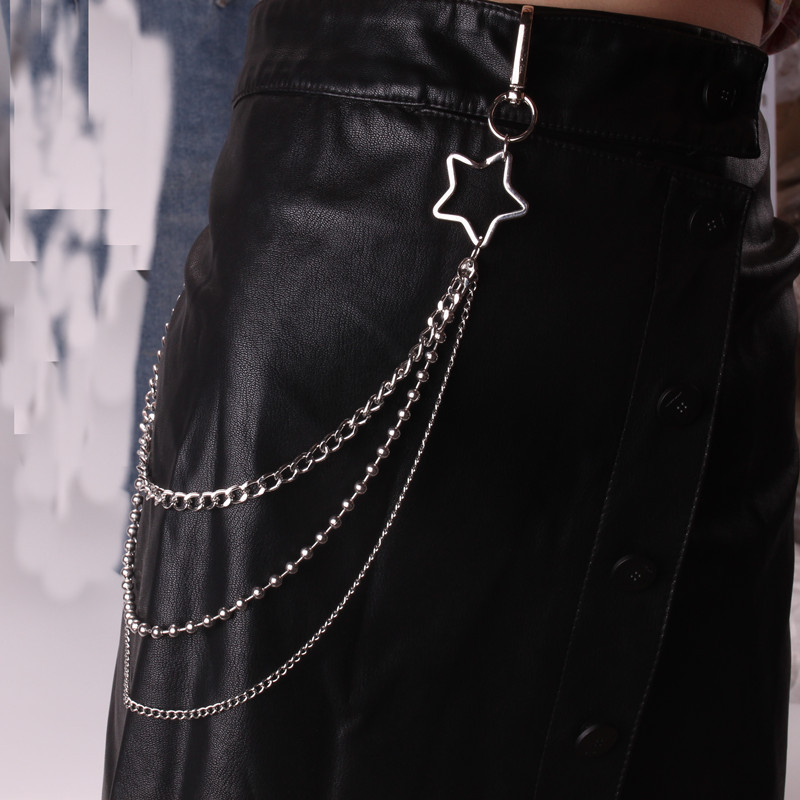 Layered Cross Charm Pant Chain - Gothic Punk Jeans Accessory