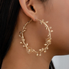 Oversized Gold Flower Hoop Earrings