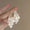 French Retro Shell Tassel Earrings