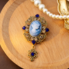 Vintage Medieval Beauty Head Brooch