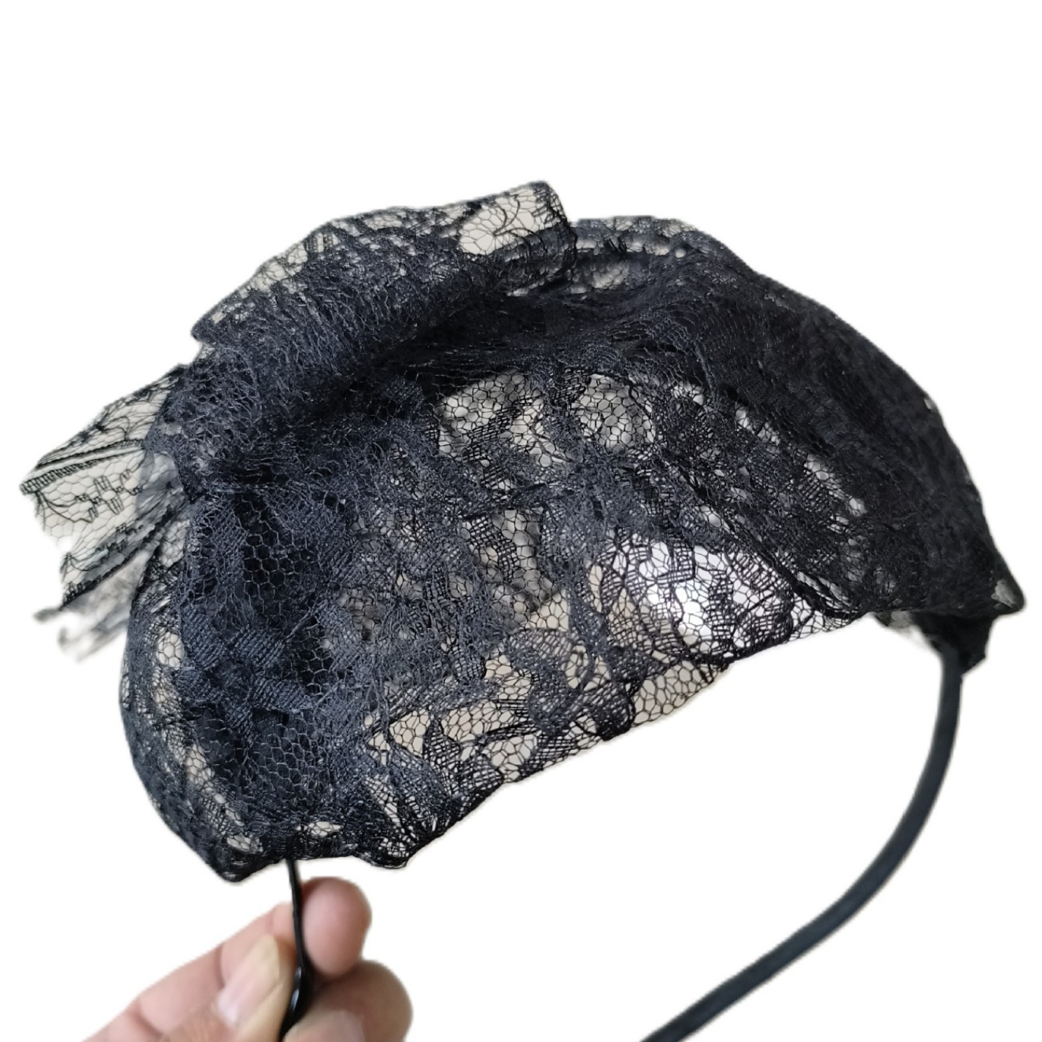 Vintage Polka Dot Lace Bow Beret Headband Wholesale
