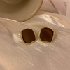 Irregular Square Stud Earrings, Luxury Minimalist Ear Jewelry for Women