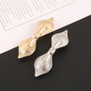 Minimalist Solid Color Bow Stripe Hair Clip
