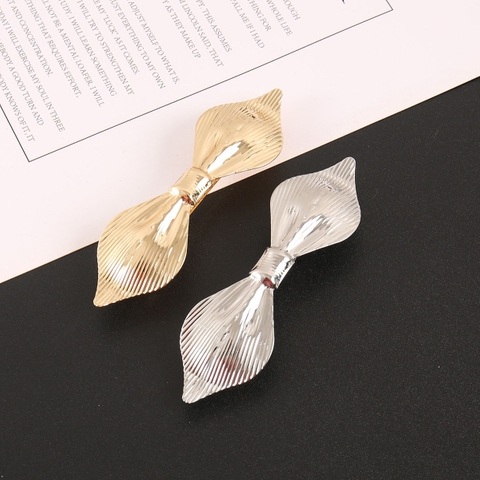 Minimalist Solid Color Bow Stripe Hair Clip