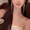 Long Gold Tassel Drop Earrings