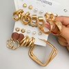 6-Pair Gold Butterfly & Hoop Earring Set with Pearl Studs