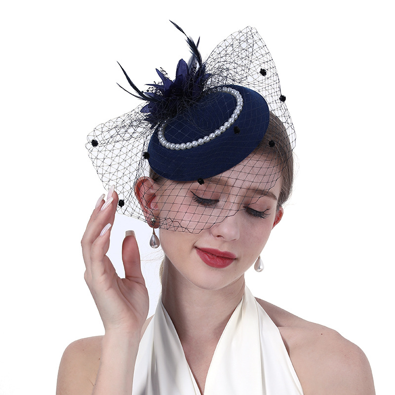 Vintage Pearl Mini Hat Lace Hair Band