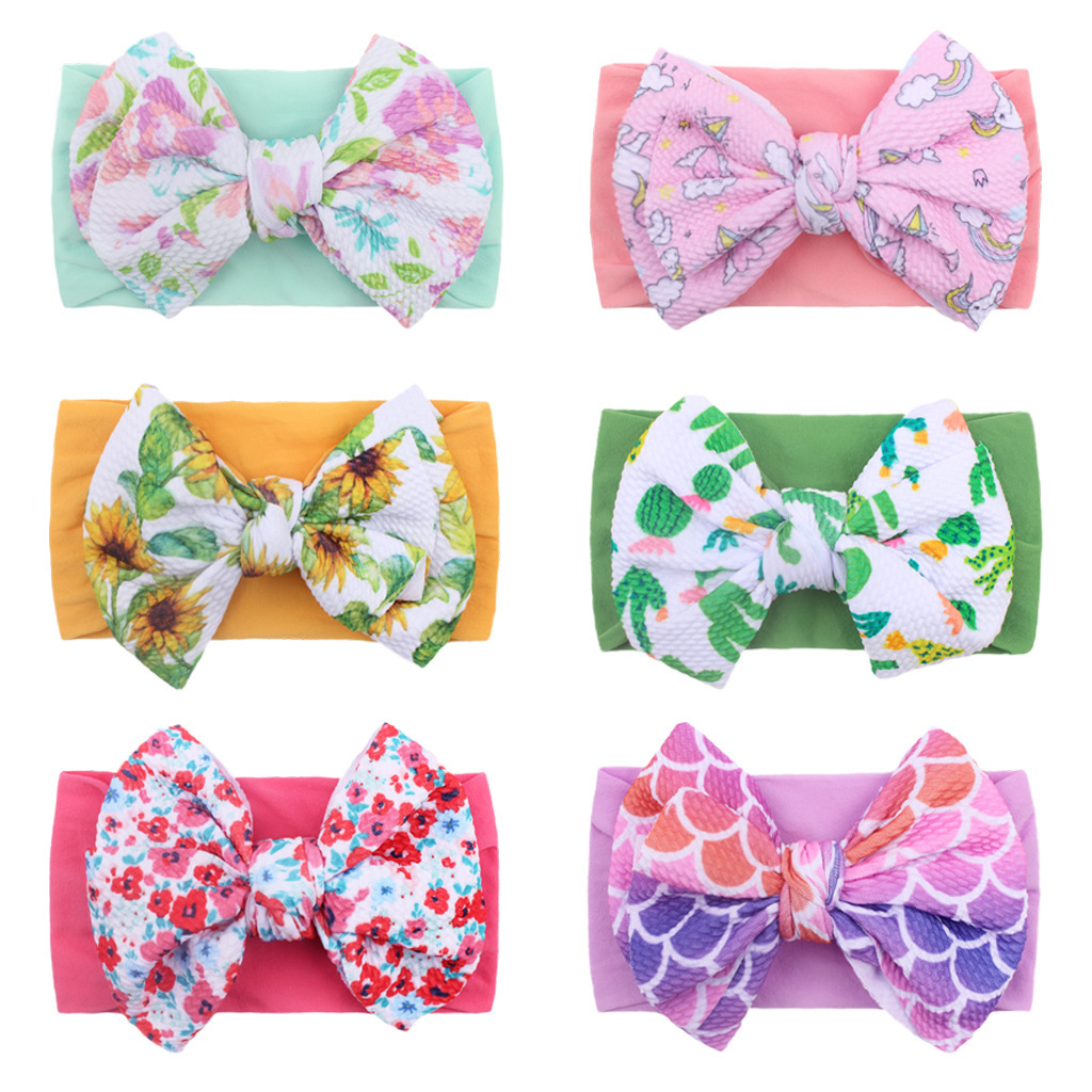 Cute Soft Nylon Bow Headband for Infants & Toddlers