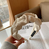 Wide Edge Wrinkled Solid Color Headband, French Minimalist Fashion Hairband for Women
