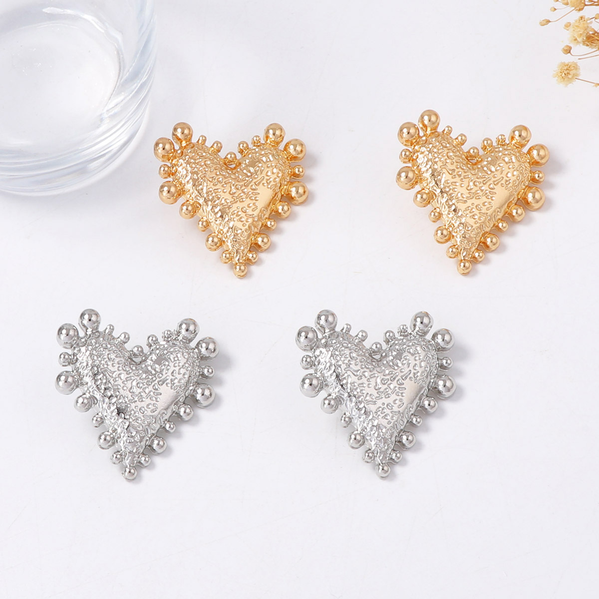 Minimalist Heart Stud Earrings