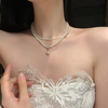 Vintage-Inspired Double Pearl Chain Necklace | Timeless Pearl Drop Accessory