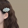 Sweet Pink Cherry Blossom Embroidered Hair Clips