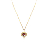 Titanium Steel Colorful Blue Heart Wing Necklace