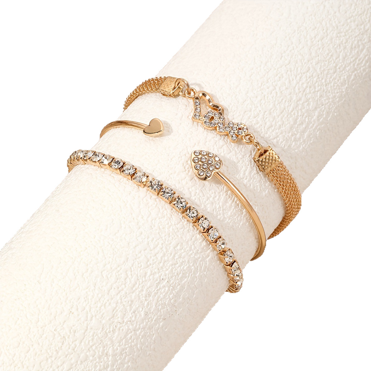 Love Heart Diamond Bracelet Jewelry Set for Women