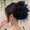 Multi Bow Feather Hair Claw Clip