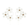 Vintage Camellia Flower Hoop Earrings