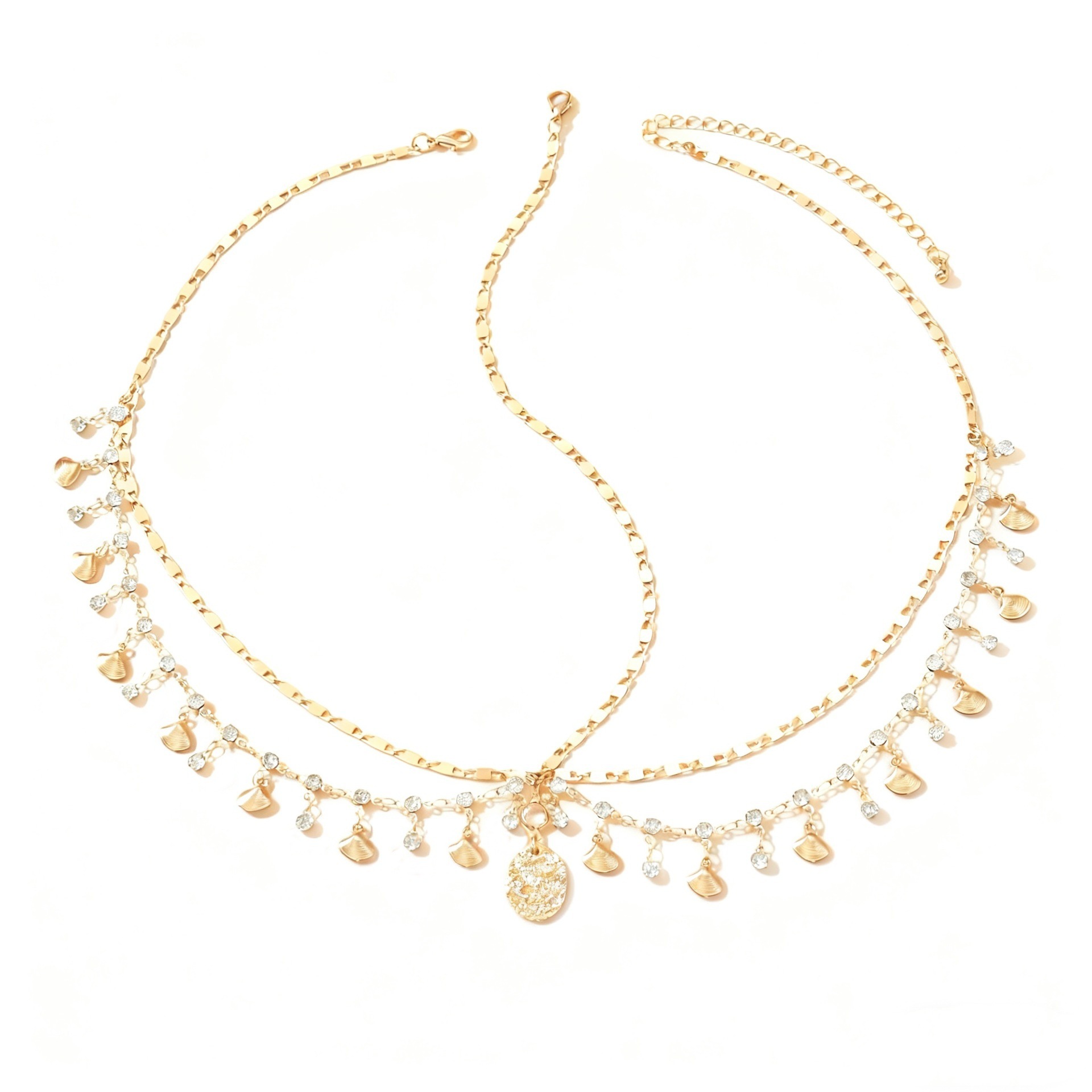 European Style Diamond Scallop Tassel Head Chain