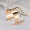 European And American Fashionable And Unique Metal Bracelets Punk Street Style Snap-on Wristbands Hollowed-out Simple Hand Ornaments