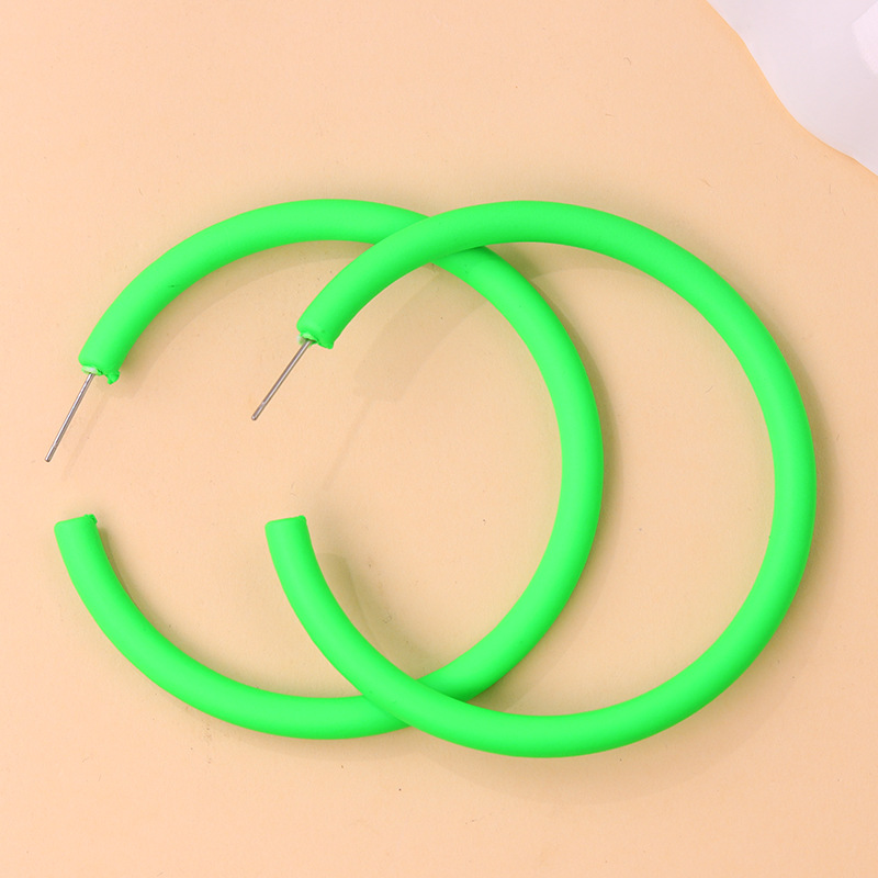 Matte C-Hoop Earrings for Women - Retro Oversized Open Hoop Earrings Lightweight Statement Jewelry