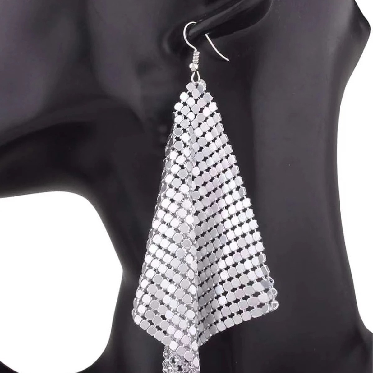 Fashion Metal Sequin Tassel Earrings – New Square Geometric Long Dangle Earrings