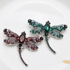 Teal Green Crystal Dragonfly Brooch