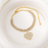 Rhinestone Heart Anklet for Women
