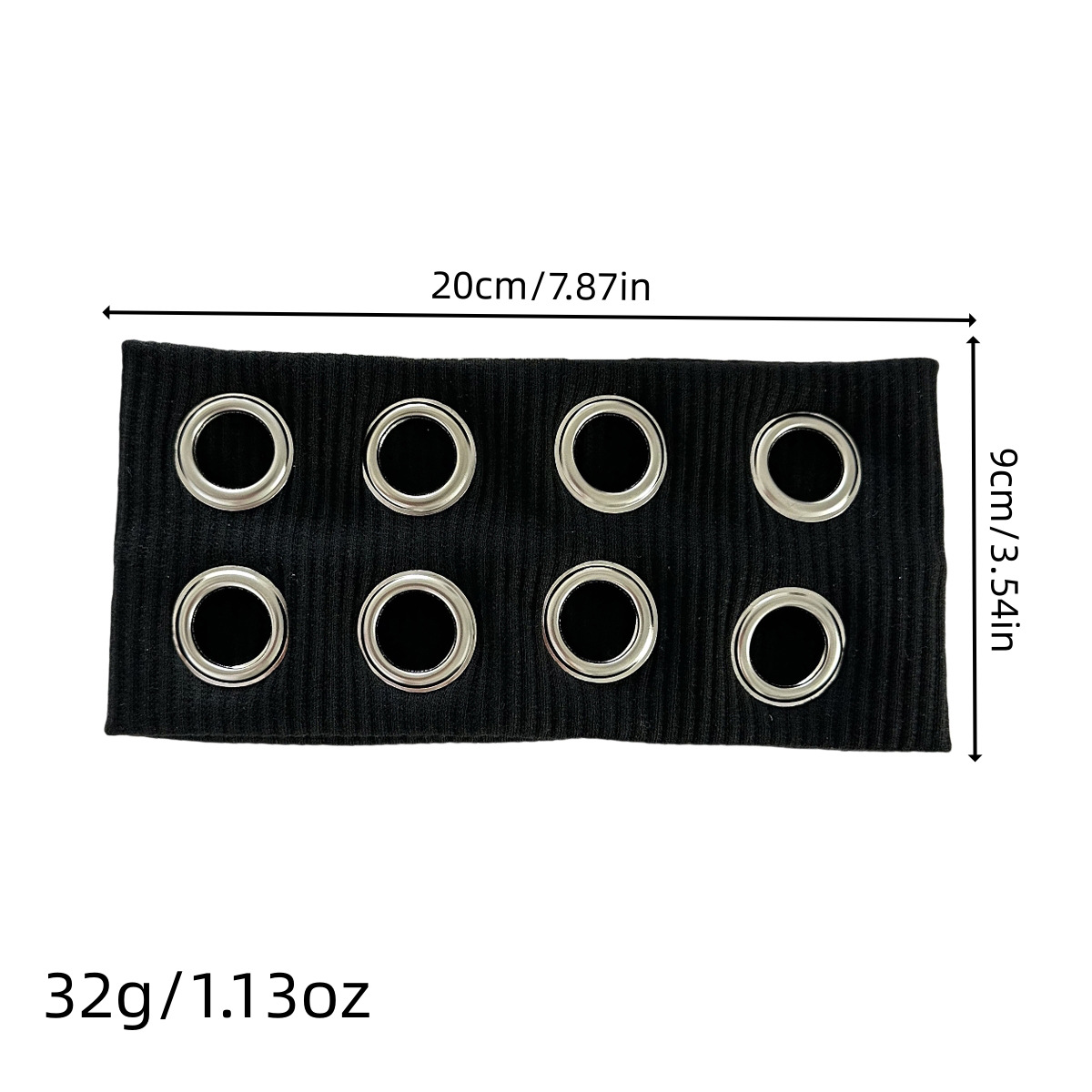 Metal Circular Hole Hollowed-out Elastic Hair Band