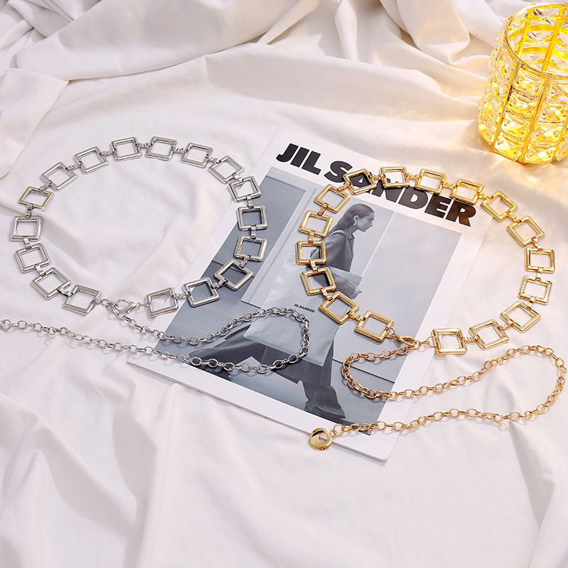 Gold Square Link Waist Chain