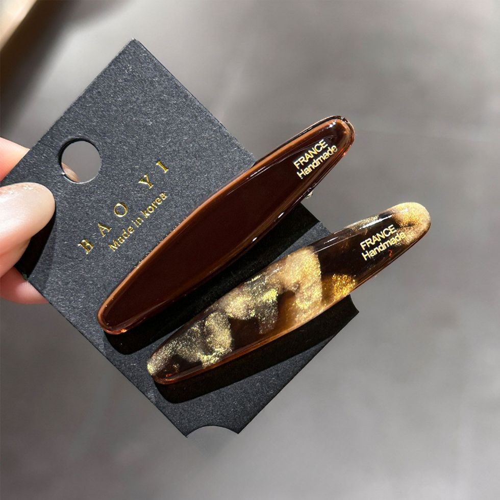 Korean Style Gold Foil Acetate Hair Clips