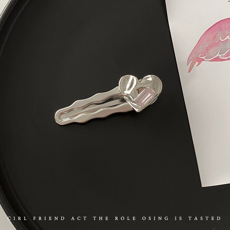 Silver Glossy Side Hair Clips for Women