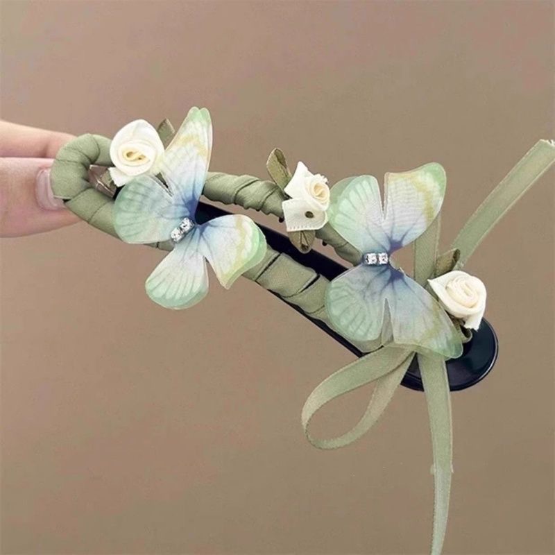 Spring Summer Color Block Bow Hair Claw Clip