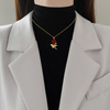 Luxury Full Diamond Rose Stainless Steel Necklace