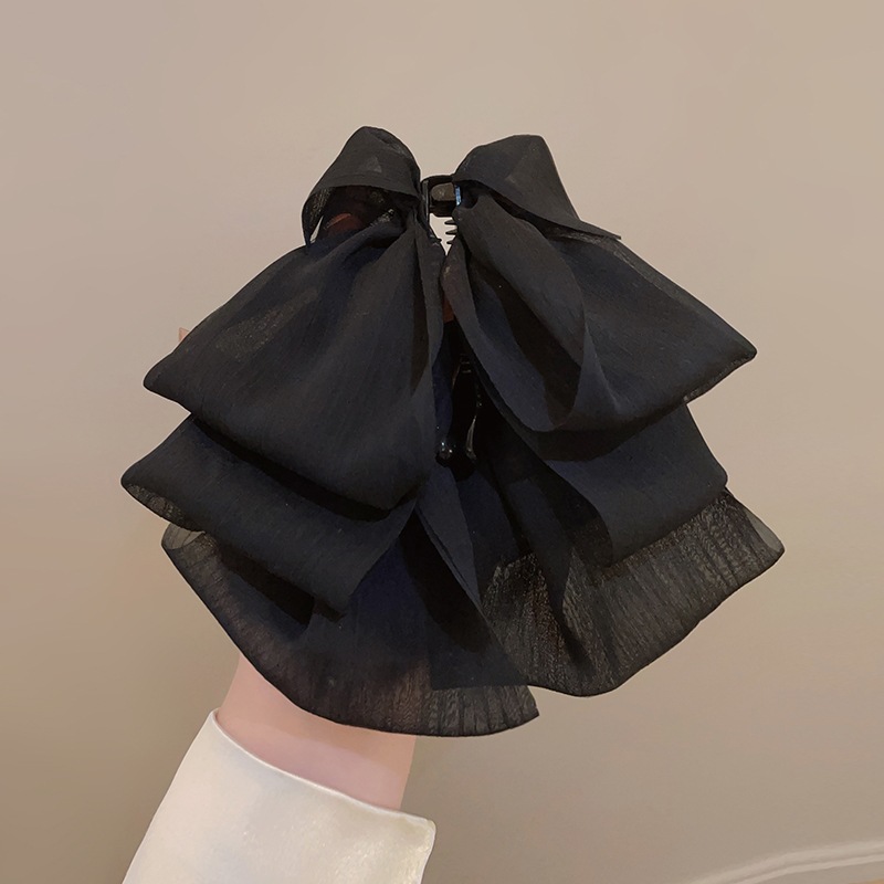 Elegant Chiffon Big Bow Banana Hair Clip
