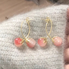 Sweet Pink Cherry Tassel Earrings