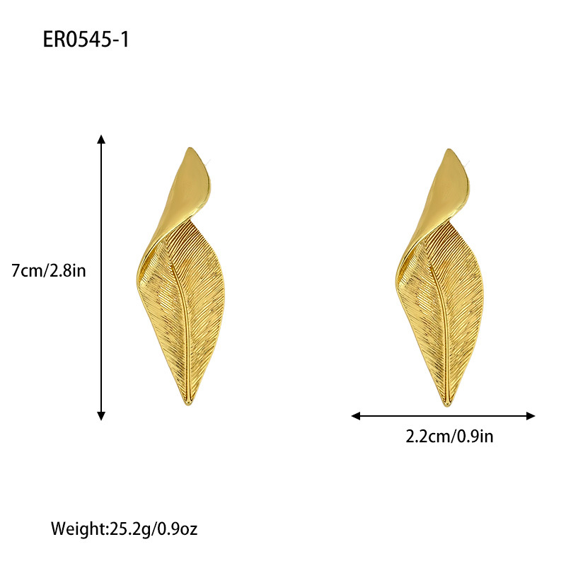 Geometric Twisted Leaf Earrings