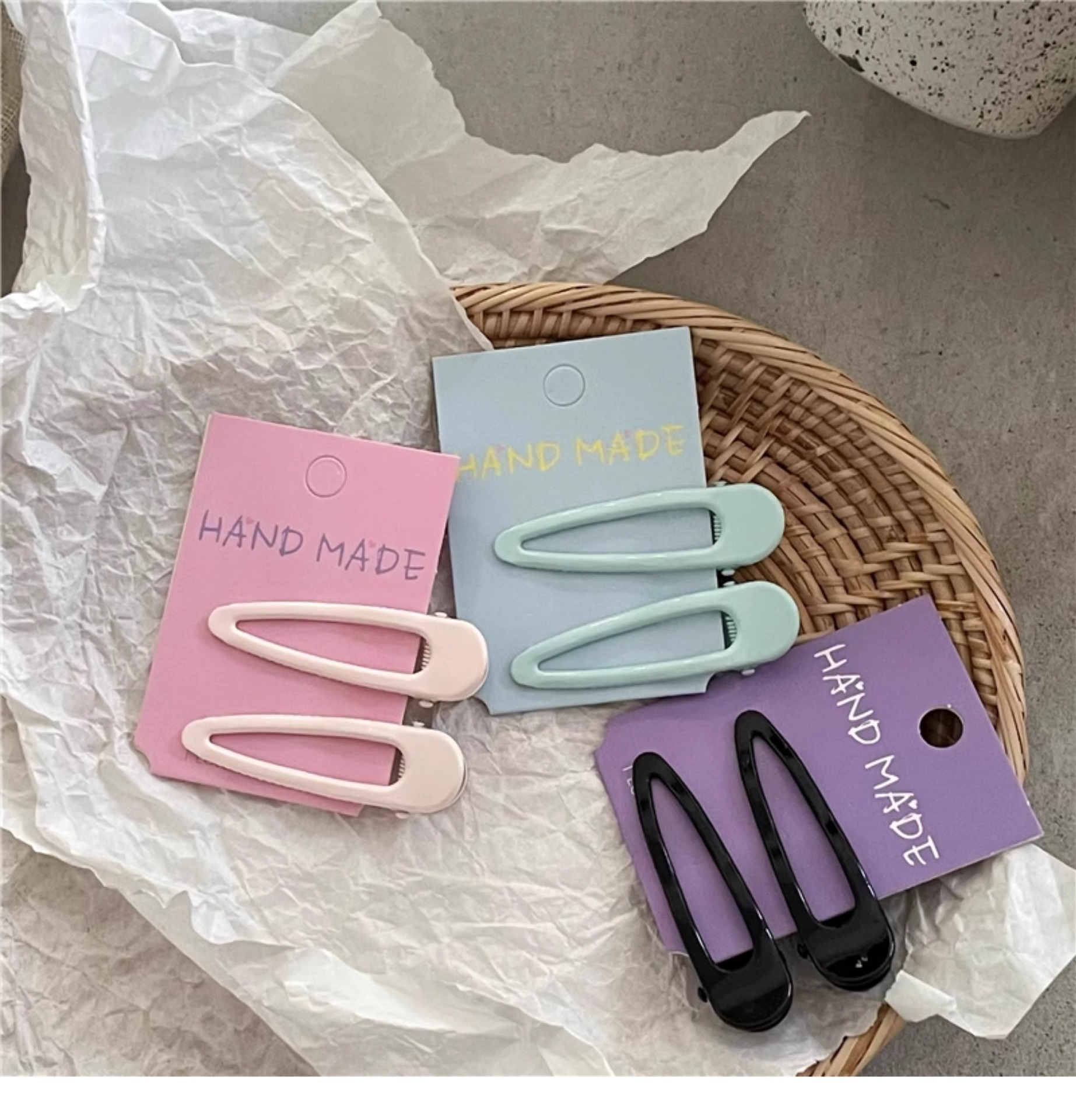 Macaron Color Oval No-Bend Hair Clips Colorful Side Barrettes