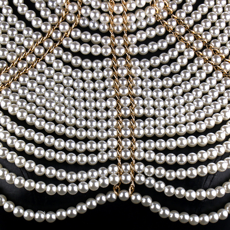 Multi-Layer Pearl Shoulder & Back Chain