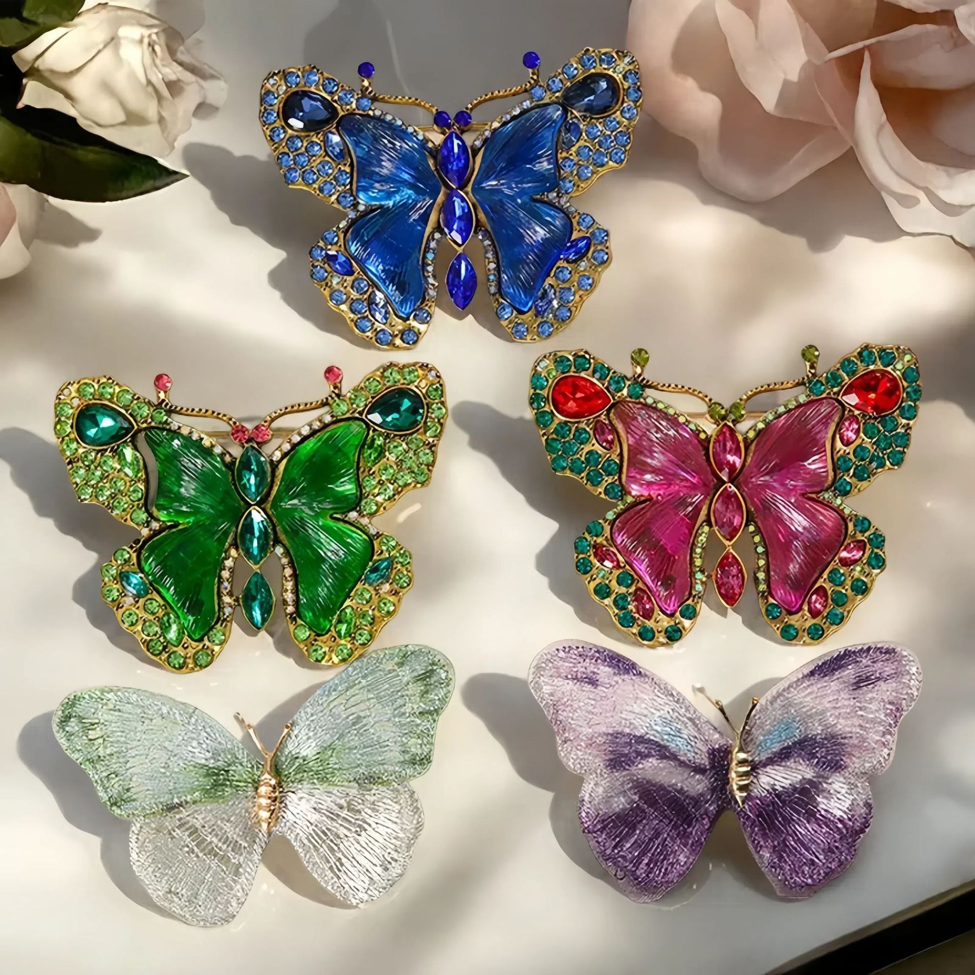 Vintage Colorful Butterfly Brooch