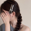 Silver 3D Heart Hair Clips Cool Side Barrettes Minimalist Hair Pins