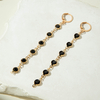 Long Black Crystal Drop Earrings
