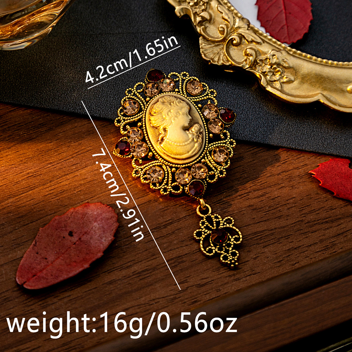 Vintage Medieval Beauty Head Brooch