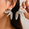 Vintage Double Layer Flower Leaf Tassel Earrings