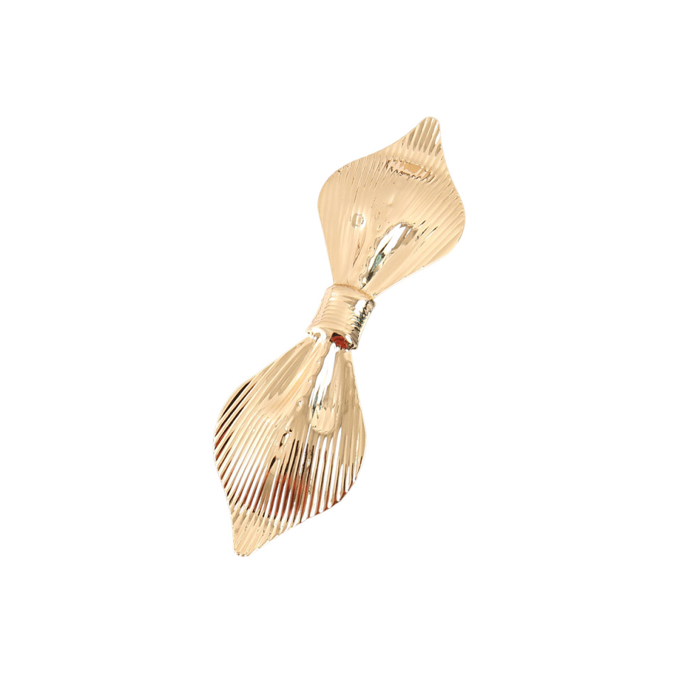 Minimalist Solid Color Bow Stripe Hair Clip