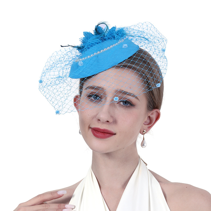 Vintage Pearl Mini Hat Lace Hair Band