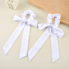 Elegant Long-Tail Bow Scrunchie | Soft Satin Hair Tie for Ballet & Casual Looks